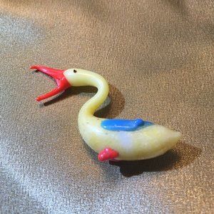 Vintage Miniature Blown Art Glass Pelican Figurine Occupied Japan